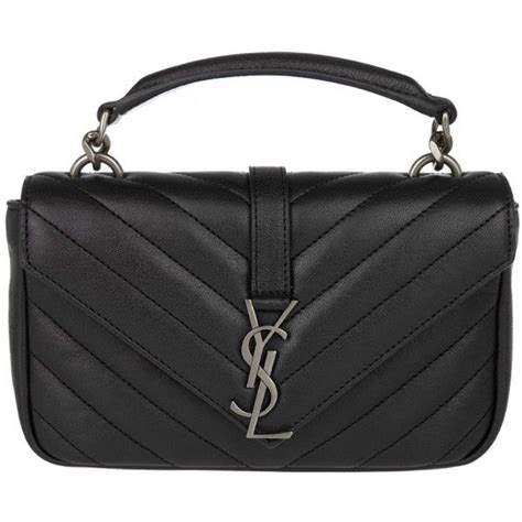 ysl c wall monogramme mini college nero|COLLEGE mini chain bag in shiny crackled leather .